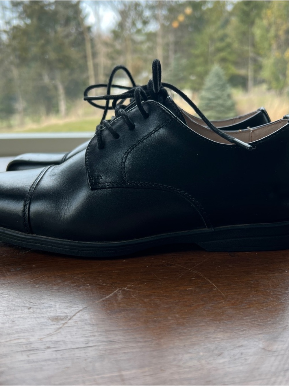 Florsheim Boys Classic Black Leather Oxford Dress Shoes-size 4